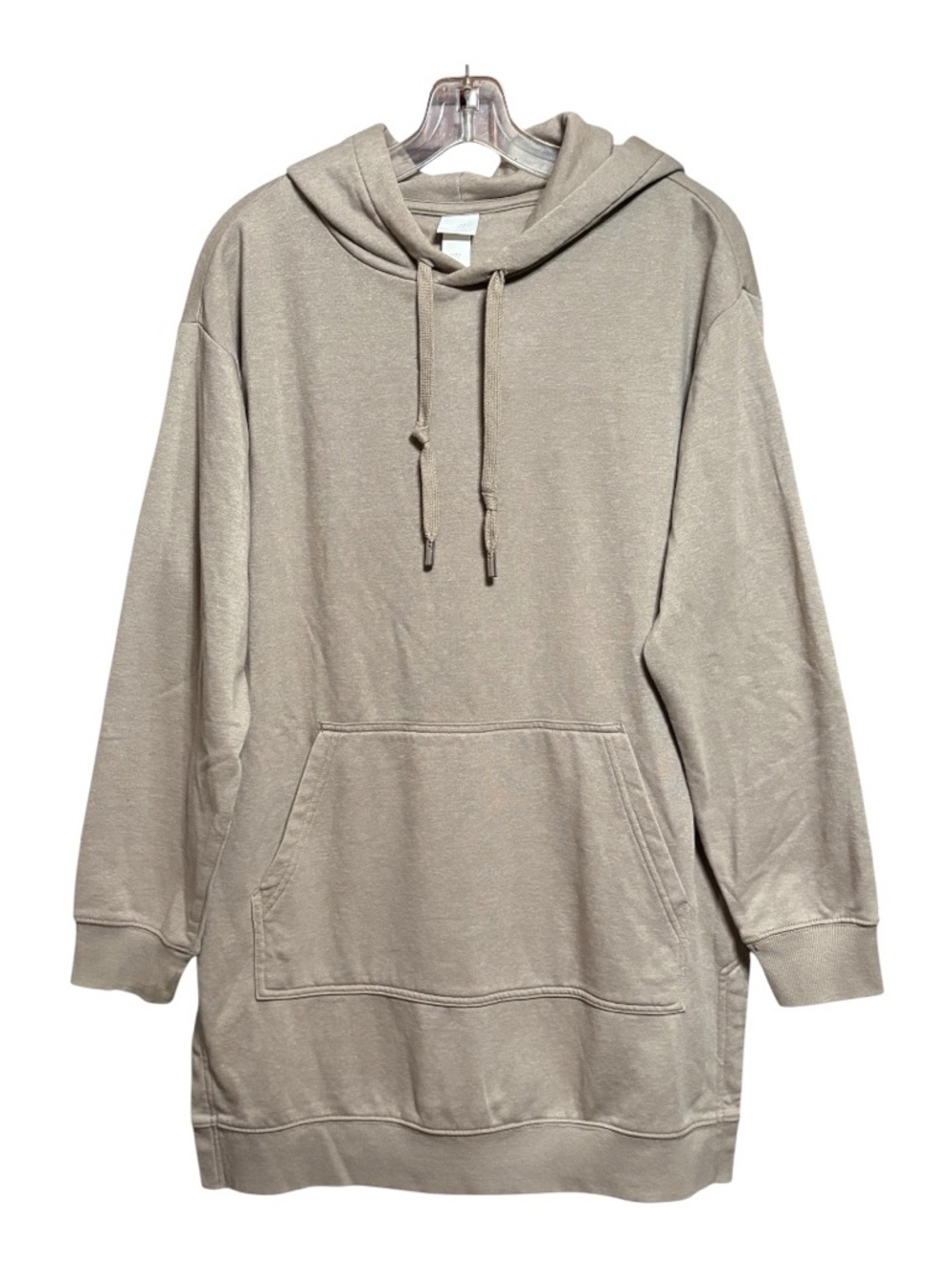 H & M Oversized Hooded Sweatshirt Tunic in Taupe S - M